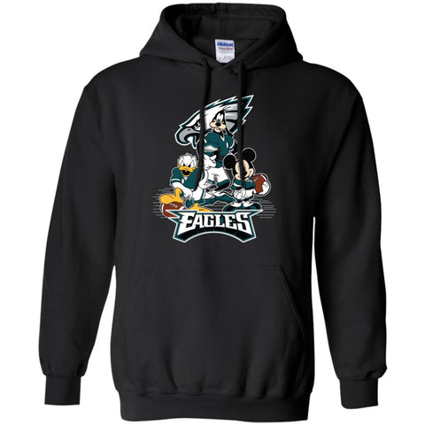 Mickey Mouse Philadelphia Eagle American Football Nfl Sports Shirt Pullover Hoodie Sweatshirt Black / S Pullover Hoodie Sweatshirt - parenttees