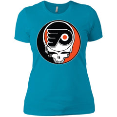 Philadelphia Flyers Grateful Dead Steal Your Face Hockey Nhl Shirts Women Cotton T-Shirt Women Cotton T-Shirt - parenttees