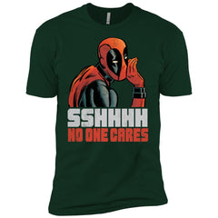 Marvel Deadpool Shhh No One Cares Whisper Men Short Sleeve T-Shirt Men Short Sleeve T-Shirt - parenttees