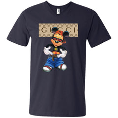 Gucci Logo Shirt Mickey Mouse T-shirt Men V-Neck T-Shirt Men V-Neck T-Shirt - parenttees