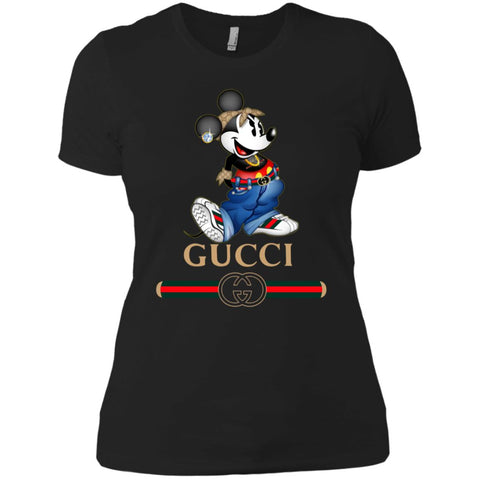 Gucci T-shirt Mouse Mickey Cartoon T-shirt Women Cotton T-Shirt Black / X-Small Women Cotton T-Shirt - parenttees