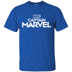 Marvel Captain Marvel Movie Logo White Men Cotton T-Shirt Men Cotton T-Shirt - parenttees