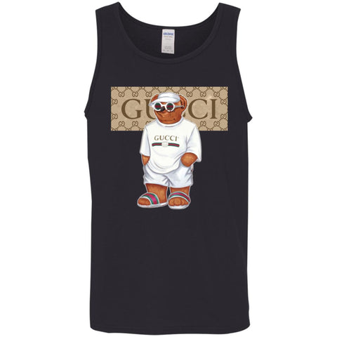 Best Life Gucci Bear T-shirt Men Cotton Tank Black / X-Small Men Cotton Tank - parenttees