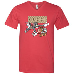 Gucci Tom And Jerry Cartoon T-shirt Men V-Neck T-Shirt Men V-Neck T-Shirt - parenttees