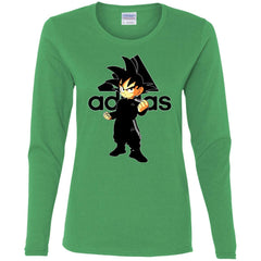 Goku Adidas Black T-shirt Women Long Sleeve Shirt Women Long Sleeve Shirt - parenttees