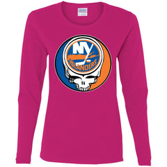 New York Islanders Grateful Dead Steal Your Face Hockey Nhl Shirts Women Long Sleeve Shirt Women Long Sleeve Shirt - parenttees