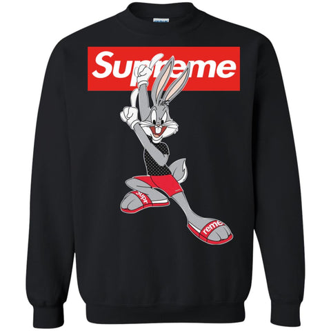 Supreme Rabbit Cute Stylelist T-shirt Crewneck Pullover Sweatshirt Black / S Crewneck Pullover Sweatshirt - parenttees