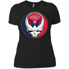 Washington Capitals Grateful Dead Steal Your Face Hockey Nhl Shirts Women Cotton T-Shirt Women Cotton T-Shirt - parenttees
