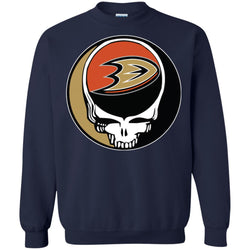 Anaheim Ducks Grateful Dead Steal Your Face Hockey Nhl Shirts Crewneck Pullover Sweatshirt