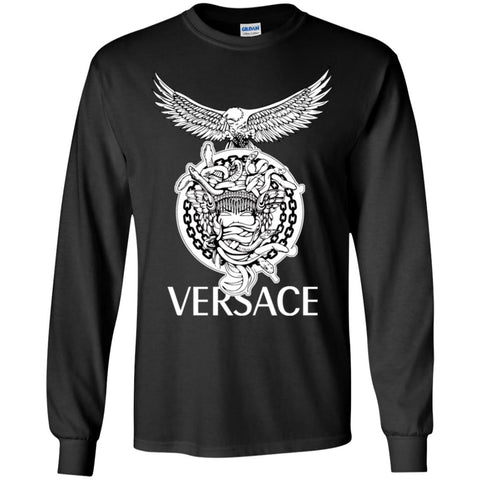 Versace Supervip Logo T-shirt Men Long Sleeve Shirt Black / S Men Long Sleeve Shirt - parenttees