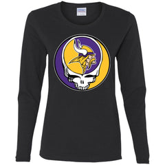 Minnesota Vikings Grateful Dead Steal Your Face Football Nfl Shirts Women Long Sleeve Shirt Women Long Sleeve Shirt - parenttees