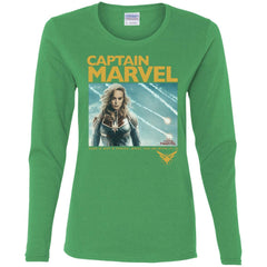 Captain Marvel Vintage Movie Poster Style Women Long Sleeve Shirt Women Long Sleeve Shirt - parenttees