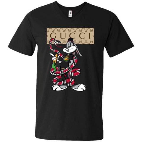 Gucci Rabbit Snake Gift Birthday T-shirt Men V-Neck T-Shirt Black / S Men V-Neck T-Shirt - parenttees