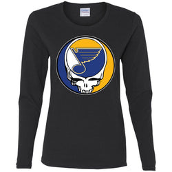 St Louis Blues Grateful Dead Steal Your Face Hockey Nhl Shirts Women Long Sleeve Shirt