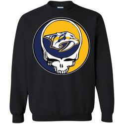 Nashville Predators Grateful Dead Steal Your Face Hockey Nhl Shirts Crewneck Pullover Sweatshirt