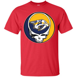 Nashville Predators Grateful Dead Steal Your Face Hockey Nhl Shirts Men Cotton T-Shirt