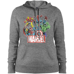 Marvel Avengers Team Retro Comic Vintage Graphic Women Hooded Sweatshirt Women Hooded Sweatshirt - parenttees