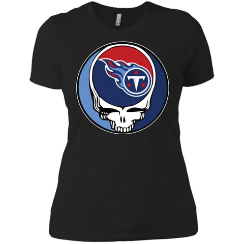 Tennessee Titans Grateful Dead Steal Your Face Football Nfl Shirts Women Cotton T-Shirt Black / X-Small Women Cotton T-Shirt - parenttees