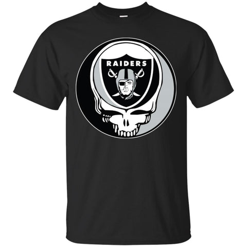 Oakland Raiders Grateful Dead Steal Your Face Football Nfl Shirts Men Cotton T-Shirt Black / S Men Cotton T-Shirt - parenttees