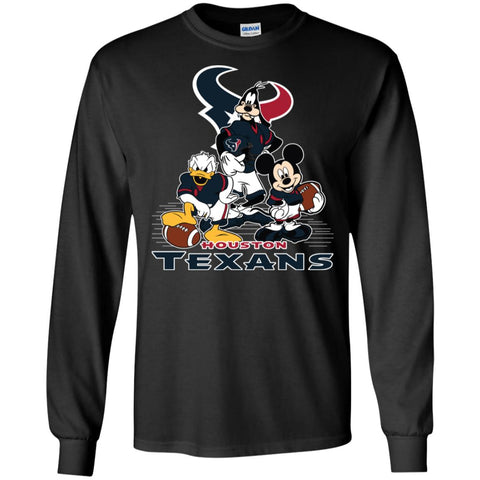 Mickey Mouse Houston Texans American Football Nfl Sports Shirt Men Long Sleeve Shirt Black / S Men Long Sleeve Shirt - parenttees