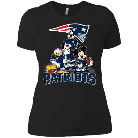 Mickey Mouse New England Patriots American Football Nfl Sports Shirt Women Cotton T-Shirt Black / X-Small Women Cotton T-Shirt - parenttees