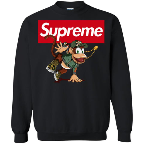 Supreme Monkey T-shirt Crewneck Pullover Sweatshirt Black / S Crewneck Pullover Sweatshirt - parenttees