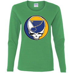 St Louis Blues Grateful Dead Steal Your Face Hockey Nhl Shirts Women Long Sleeve Shirt Women Long Sleeve Shirt - parenttees