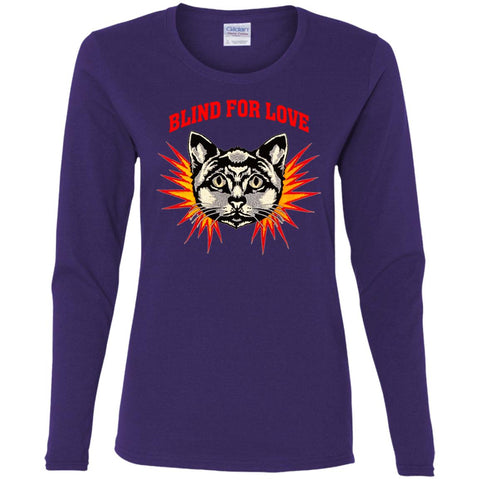 Gucci 2018 Cat Blind For You T-shirt Women Long Sleeve Shirt Purple / S Women Long Sleeve Shirt - parenttees