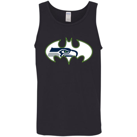 We Are The Seattle Seahawks Batman Nfl Mashup Men Cotton Tank Black / X-Small Men Cotton Tank - parenttees