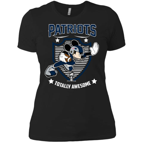 Nfl – New England Patriots Totally Awesome Mickey Mouse Super Bowl 2019 Football Women Cotton T-Shirt Black / X-Small Women Cotton T-Shirt - parenttees