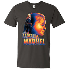 Captain Marvel Bold Sunset Portrait Men V-Neck T-Shirt Men V-Neck T-Shirt - parenttees