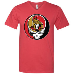 Ottawa Senators Grateful Dead Steal Your Face Hockey Nhl Shirts Men V-Neck T-Shirt