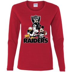 Mickey Mouse Oakland Raiders American Football Nfl Sports Shirt Women Long Sleeve Shirt Women Long Sleeve Shirt - parenttees