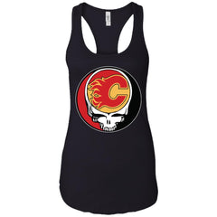 Calgary Flames Grateful Dead Steal Your Face Hockey Nhl Shirts Women Tank Top Women Tank Top - parenttees