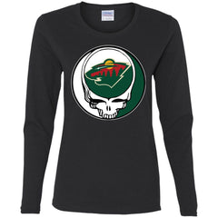 Minnesota Wild Grateful Dead Steal Your Face Hockey Nhl Shirts Women Long Sleeve Shirt Women Long Sleeve Shirt - parenttees