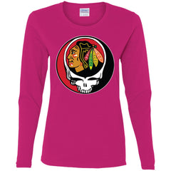 Chicago Blackhawks Grateful Dead Steal Your Face Hockey Nhl Shirts Women Long Sleeve Shirt Women Long Sleeve Shirt - parenttees