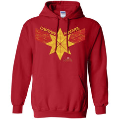 Captain Marvel Distressed Star Ribbon Logo Pullover Hoodie Sweatshirt Pullover Hoodie Sweatshirt - parenttees