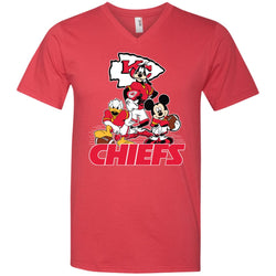 Mickey Mouse Kansas City Chiefs American Football Nfl Sports Shirt Men V-Neck T-Shirt