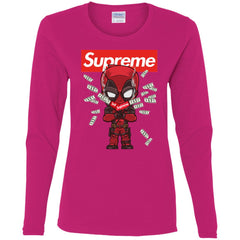 Supreme Deadpool Funny T-shirt Women Long Sleeve Shirt Women Long Sleeve Shirt - parenttees