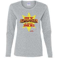 Captain Marvel My Superpower Is Being Me Women Long Sleeve Shirt Women Long Sleeve Shirt - parenttees