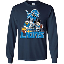 Mickey Mouse Detroit Lions American Football Nfl Sports Shirt Men Long Sleeve Shirt