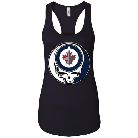 Winnipeg Jets Grateful Dead Steal Your Face Hockey Nhl Shirts Women Tank Top Black / X-Small Women Tank Top - parenttees