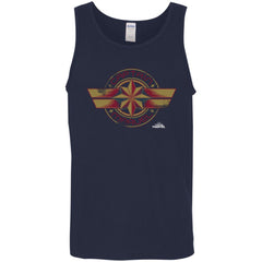 Captain Marvel Color Fade Circle Logo Badge Men Cotton Tank Men Cotton Tank - parenttees