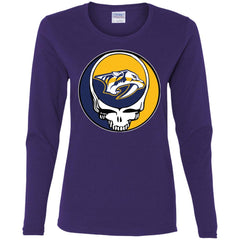 Nashville Predators Grateful Dead Steal Your Face Hockey Nhl Shirts Women Long Sleeve Shirt Women Long Sleeve Shirt - parenttees