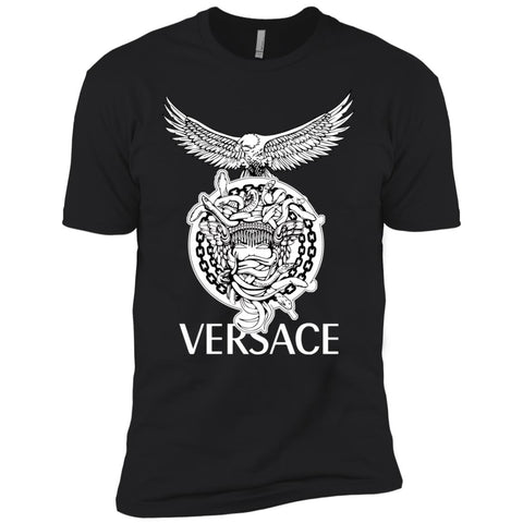 Versace Supervip Logo T-shirt Men Short Sleeve T-Shirt Black / X-Small Men Short Sleeve T-Shirt - parenttees