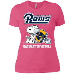 Los Angeles Rams Gateway To Victory Super Bowl 2019 Snoopy Football Nfl Women Cotton T-Shirt Women Cotton T-Shirt - parenttees