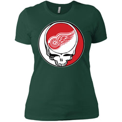 Detroit Red Wings Grateful Dead Steal Your Face Hockey Nhl Shirts Women Cotton T-Shirt