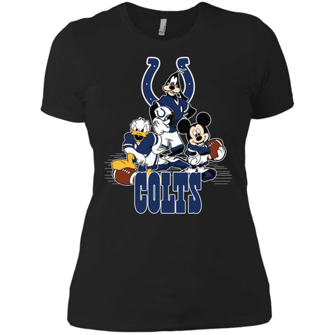 Mickey Mouse Indianapolis Colts American Football Nfl Sports Shirt Women Cotton T-Shirt Black / X-Small Women Cotton T-Shirt - parenttees