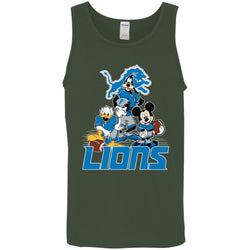 Mickey Mouse Detroit Lions American Football Nfl Sports Shirt Men Cotton Tank