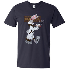 Louis Vuitton Rabbit Smoking Shirt Men V-Neck T-Shirt Men V-Neck T-Shirt - parenttees